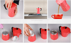 Commercio all'ingrosso di Stile Professionale 6 Tazze In Alluminio Lucidato Stufa-top Per <span class=keywords><strong>Caffè</strong></span> Espresso macchina per il <span class=keywords><strong>Caffè</strong></span> - Product Image 6