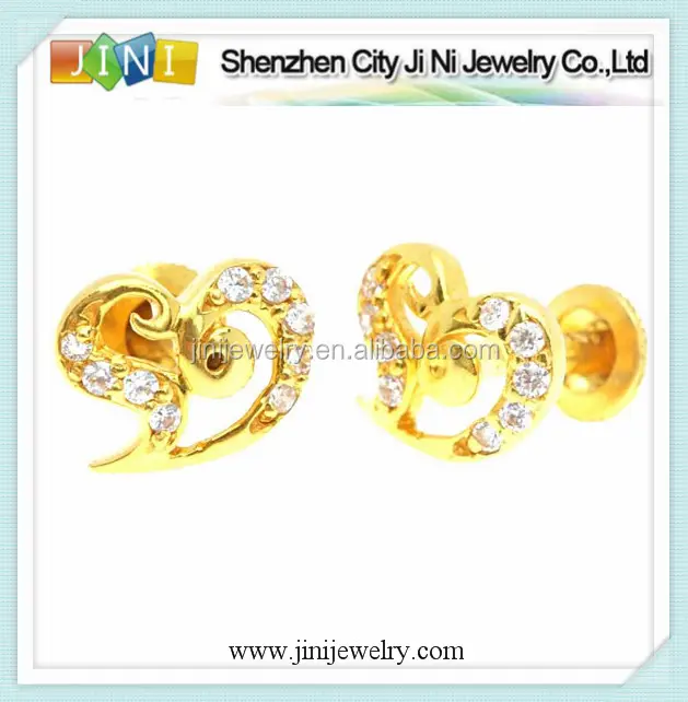 Kan Ka Tops Design Elegant Gold Ear Tops for Women