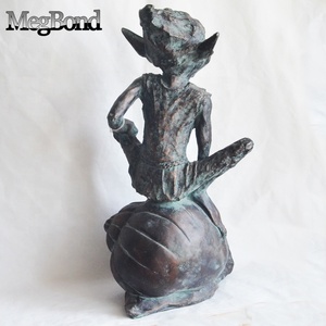 <strong>Large</strong> Outdoor <strong>Garden</strong> Ornament <strong>Gnome</strong> Sitting on a Snail Statue Pixie Decoration - Product Image 5