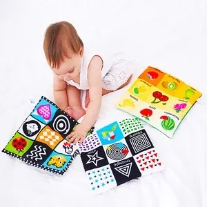 wholesale stock crinkle sound fabric book baby study educational toys L012