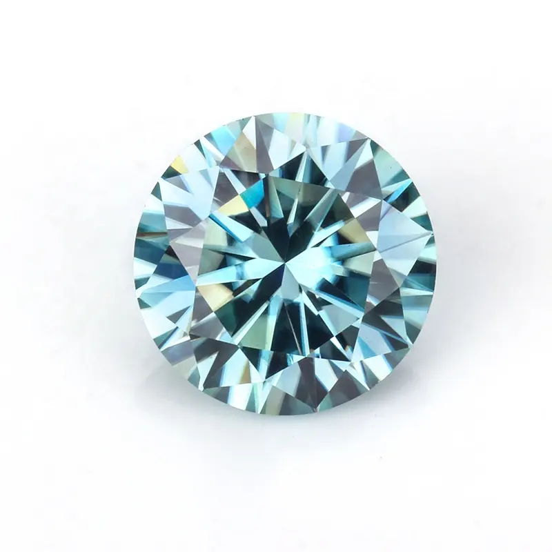 Vvs Duidelijkheid 8.0Mm Ronde Vorm Brilliant Cut 2.0 Karaat Blauwe Kleur Losse Moissanite Diamond