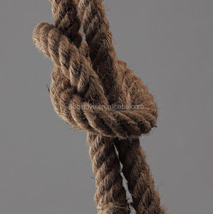 Lámpara colgante de cuerda de cáñamo, barata, hecha a mano, vintage, con par de bombillas, lámpara rural - Product Image 4