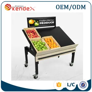 hot sale fruit and vegetable display rack with lockable caster for supermarket and counter