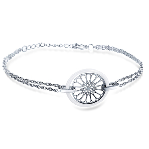 Ajustable Del Encanto Del Diseño de la Flor Hueco Pulsera De Cadena de Lujo Para Las Niñas - Product Image 2