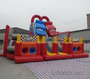 Personnalisé Hot 2021 Meilleur Design pour Garçons Voitures Inflatabledd Slide Racing Run Énorme Parcours D'obstacles Divertissement Parc Vente Vente - Product Image 3