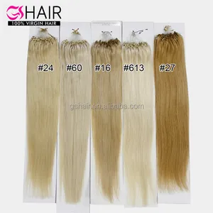 Gshair Groothandel Human Hair Extensions 18-24 Inch Variété Kleur Micro-Lus Haar Remy Micro-Lus Indian Hair Extensions