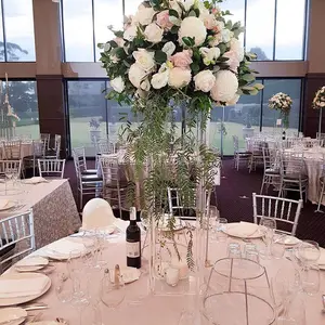 Dekoratif Düğün Sütunlar Sütunlar Açık Düğün çiçek stantları Buket Süslemeleri Centerpiece uzun vazo
