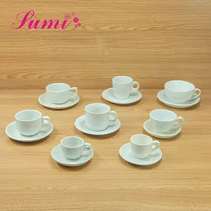 MOQ 200 hotel Moderno bianco personalizzato in ceramica porcellana etiope riutilizzo per caffè espresso tazza di caffè di ceramica tazza di tè set