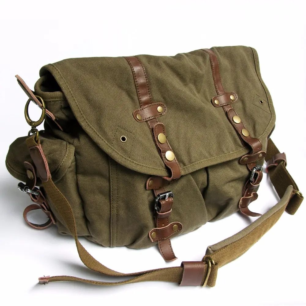 2810 Vintage Style Canvas Satchel Bag for Men Messenger Bag