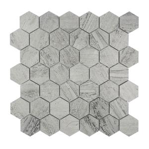 Modernes Design Naturstein poliert Holz grau Sechseck Marmor Mosaik Bodenfliesen Hot <span class=keywords><strong>Sale</strong></span> für Hotel gebrauch mit 1 Jahr Garantie