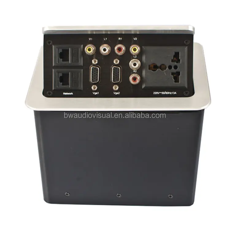 Desktop Power Data Outlets/Tabletop Aluminum Pop Up Socket In Board Table