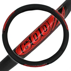 Red reflective strip PVC car steering wheel cover 38cm