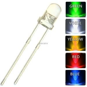 Kit de diodes électroluminescentes LED F3 5 couleurs, d'éclairage rond, vert, jaune, bleu, blanc, rouge, Diode électroluminescente, 3MM, 5000 pièces/lot - Product Image 2