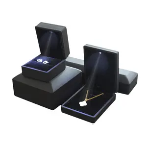 Caixa de joias com led de logotipo personalizado, caixa de joias com pingente de pulseira