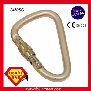Mosquetón de triple bloqueo en forma de pera de acero resistente-CE EN362 - Product Image 3