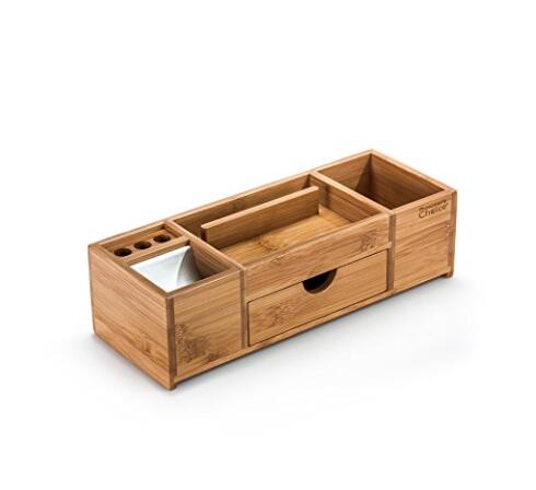 Настольный органайзер с подставкой для телефона из бамбука