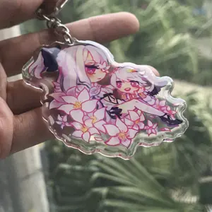 Plastic Keychain Custom Anime Transparent Plastic Charms Clear Printed Acrylic Keychain