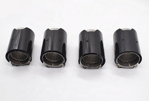4 pièces/ensemble <span class=keywords><strong>M2</strong></span> M3 M4 M5 Embout d'échappement Embout de silencieux Acier inoxydable Fibre de carbone Style MP pour BMW - Product Image 3
