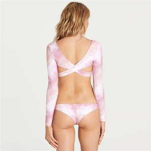 Custom Design Sweet Girl Swimsuit UV Sun Active Sport Bathing Cloth Eco Friendly Fabric Fitness Beachwear <strong>Long</strong> <strong>Sleeve</strong> <strong>Bikini</strong> - Product Image 3