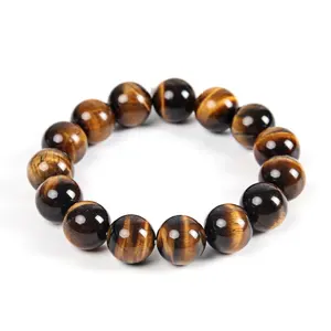 Vente en gros Bracelet oeil de tigre AB + 4/6/8/10/12/14/16mm pour homme Bijoux en pierres précieuses