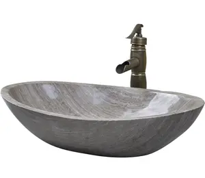 Alta qualidade natural oval mármore vessel stone sink