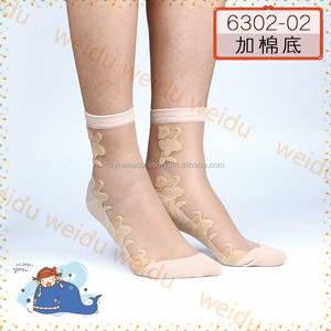 2016 LA VENTA CALIENTE cristalina hermosa mujer de encaje calcetines chica de las medias cortas Ultrafino transparente - Product Image 3