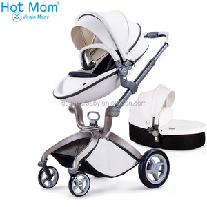 Nuovo Arrivo Hot Mom: Passeggino in Pelle a Quattro Ruote, Forma a Uovo, Carrozzina Marrone - Product Image 2
