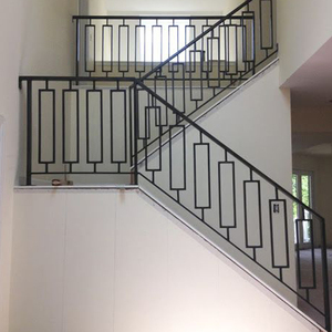 Lan Can Cầu Thang Bằng Kim Loại Màu Đen Ngoài Trời Lan Can Sắt Rèn - Product Image 1