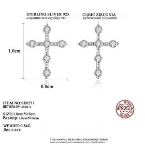CZCITY Boucles <span class=keywords><strong>d</strong></span>'oreilles <span class=keywords><strong>en</strong></span> argent sterling 925 pour femmes, boucles <span class=keywords><strong>d</strong></span>'oreilles <span class=keywords><strong>en</strong></span> <span class=keywords><strong>forme</strong></span> <span class=keywords><strong>de</strong></span> <span class=keywords><strong>croix</strong></span>, bijoux fins - Product Image 2
