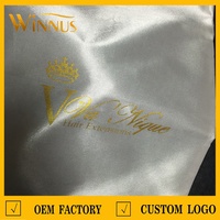Pochette de rangement pour extensions de cheveux naturels avec logo personnalisé, sacs d'emballage pour perruques, sacs à cordon en satin de soie noir pour mèches de cheveux
