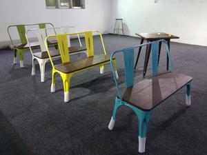 Ensemble de canapés industriels <span class=keywords><strong>et</strong></span> de salle à manger, meubles modernes, de couleur <span class=keywords><strong>Vintage</strong></span>, banc en métal, de style européen - Product Image 4