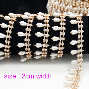 Moda Bling cristal rhinestone <span class=keywords><strong>cadena</strong></span> con blanco perla rhinestone Copa <span class=keywords><strong>CADENA</strong></span> DE <span class=keywords><strong>LA</strong></span> PERLA para <span class=keywords><strong>la</strong></span> ropa hba008 - Product Image 5