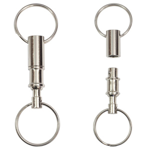Porte-clés détachable en acier chromé, 2 pièces, à dégagement rapide, porte-clé à pression