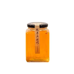 Nieuwe Producten Lege Custom Clear Jam Voedsel Opslag Pot Zeshoekige Glazen Unieke Honing Potten 100Ml 180Ml 500Ml Groothandel