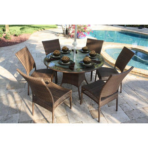 Elegantes diseños de <span class=keywords><strong>muebles</strong></span> de caña de patio Juegos de liquidación Mesas redondas de comedor y sillas Venta - Product Image 1