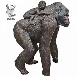 Outdoor Decoration Garden Animal <strong>Statue</strong> Life Size Fiberglass <strong>Gorilla</strong> <strong>Statue</strong> - Product Image 1