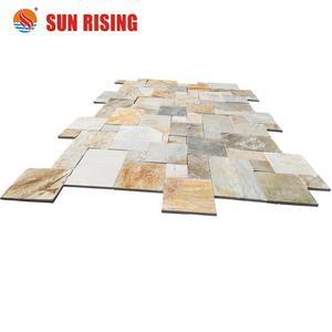 <span class=keywords><strong>Carrelage</strong></span> en <span class=keywords><strong>ardoise</strong></span> de <span class=keywords><strong>couleur</strong></span> dorée naturelle, motif Versailles, pour pavés de sol - Product Image 2