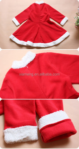 2016 boutique children clothing wholesale red santa claus Christmas costumes for girls - Product Image 3