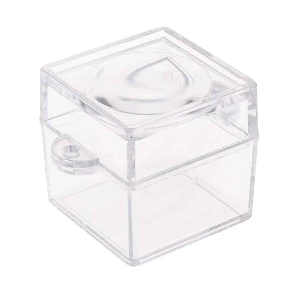 Caja pequeña de acrílico transparente para insectos, caja de lupa cúbica para uso científico