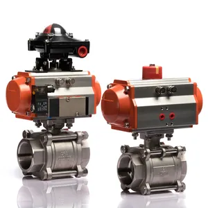 DN50 ISO standard double acting stainless steel pneumatic actuator ball valve