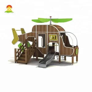 Most Popular Wooden New Style Cute Airplane Outdoor Playground Children Slide