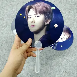 Kipas Lenticular Selebriti Korea Kustom/Kipas Tangan 3d dengan Gambar Idola untuk Penggemar