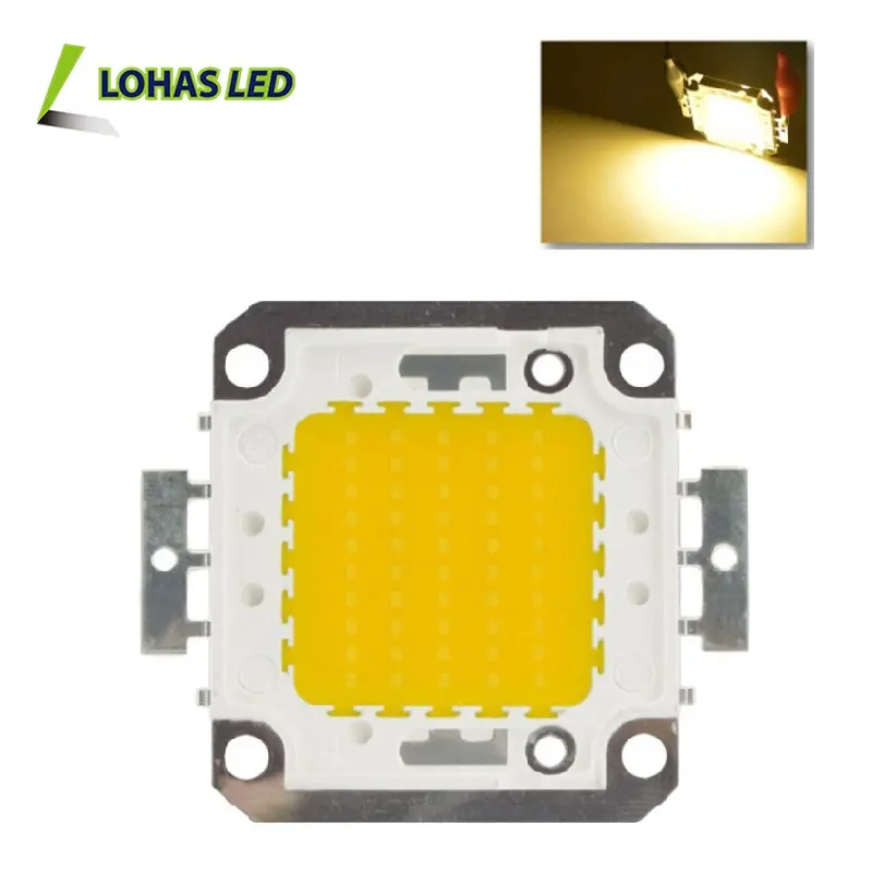 LOHAS Precio de fábrica COB Chip LED 9V 12V 30V 34V DC 50W Chip LED Bombilla blanca cálida Chip LED de ahorro de energía de alta potencia