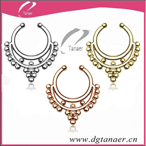 2015 caliente venta joyería falso tabique indio piercing anillo en <span class=keywords><strong>la</strong></span> nariz tabique tribales <span class=keywords><strong>singular</strong></span> piercing piercing tabique - Product Image 3