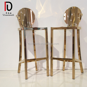 Blanc en cuir haut tabouret moderne baroque rose or de mariage Tabourets en acier inoxydable <span class=keywords><strong>chaise</strong></span> de bar - Product Image 1