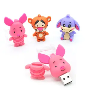 custom flash memory usb stick cute cartoon character usb flash pvc pig usb flash drive pendrive animal disk USB2.0 3.0