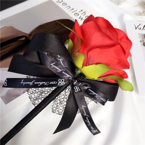 プロモーション卸売人工花ボウボールペンローズペンリボン付き - Product Image 5