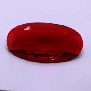 Atacado corte de diamante para o vidro-Redleaf jewelry 22*42mm, vermelho escuro, oval, solto, pedras preciosas para jóias, acessórios