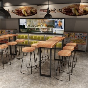Sedia Alta da Cucina Unica di Alta Qualità con <span class=keywords><strong>Gambe</strong></span> in Metallo e Piano in <span class=keywords><strong>Legno</strong></span> per Tavolo da Bar - Product Image 4