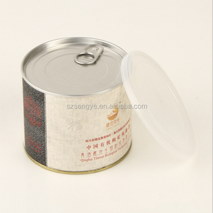 علبة صفيح دائرية أغطية بلاستيكية ، يمكن القصدير مع غطاء بلاستيكي - Product Image 1